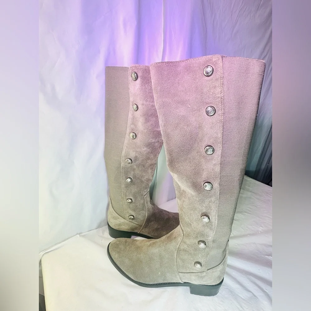 Vince Camuto Black Over-the-Knee Button-Accent Boots